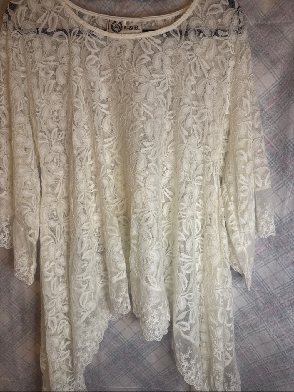 L&B Ivory Floral Lace Top